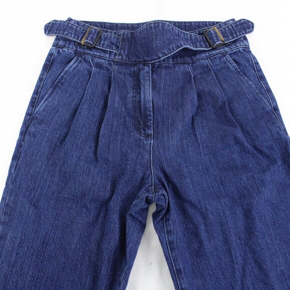 NWT Sezane High Waisted Francky Pants with Belt Fastening in Blue US Size 6 - Picture 3 of 13